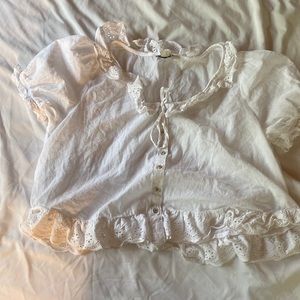 white blouse, american eagle, never worn